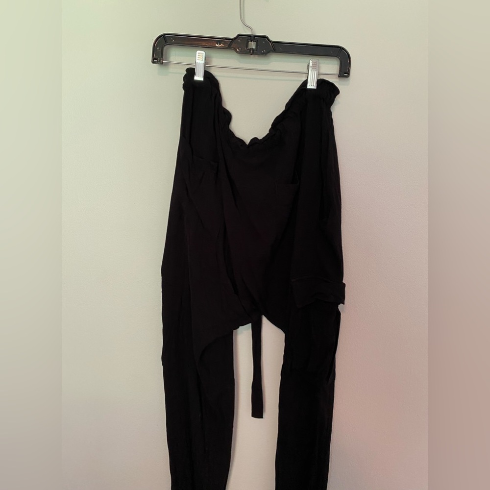 Ulla Johnson Dropped Crotch Crop Cargo Black Pants sz 8.